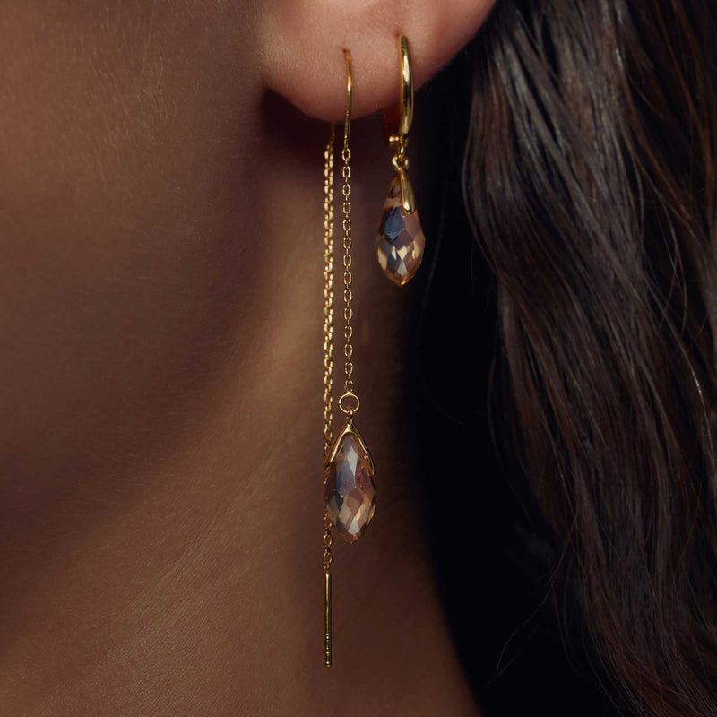 Parte Di Me La Sirena Ombrone 925 Sterling Silver Gold Plated Drop earrings PDM36144-zoom-