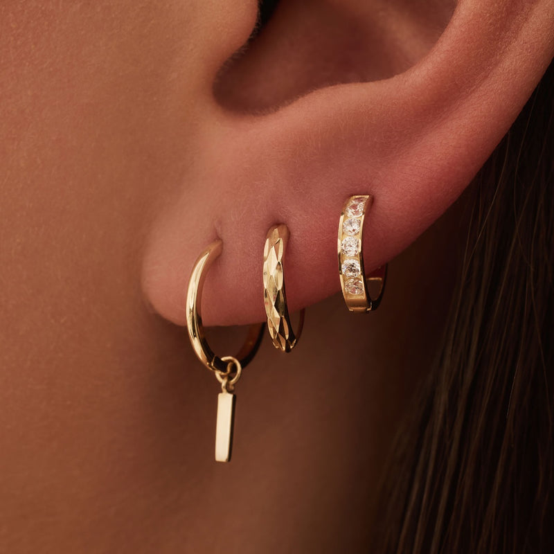 Beloro Jewels Monte Napoleone Stella 9 Karat Gold Hoop Earrings BO360067-zoom-