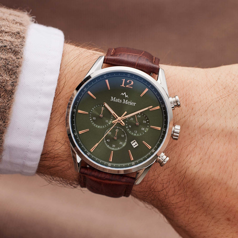Mats Meier Grand Cornier Chrono Green/Brown Watch MM00121-zoom-