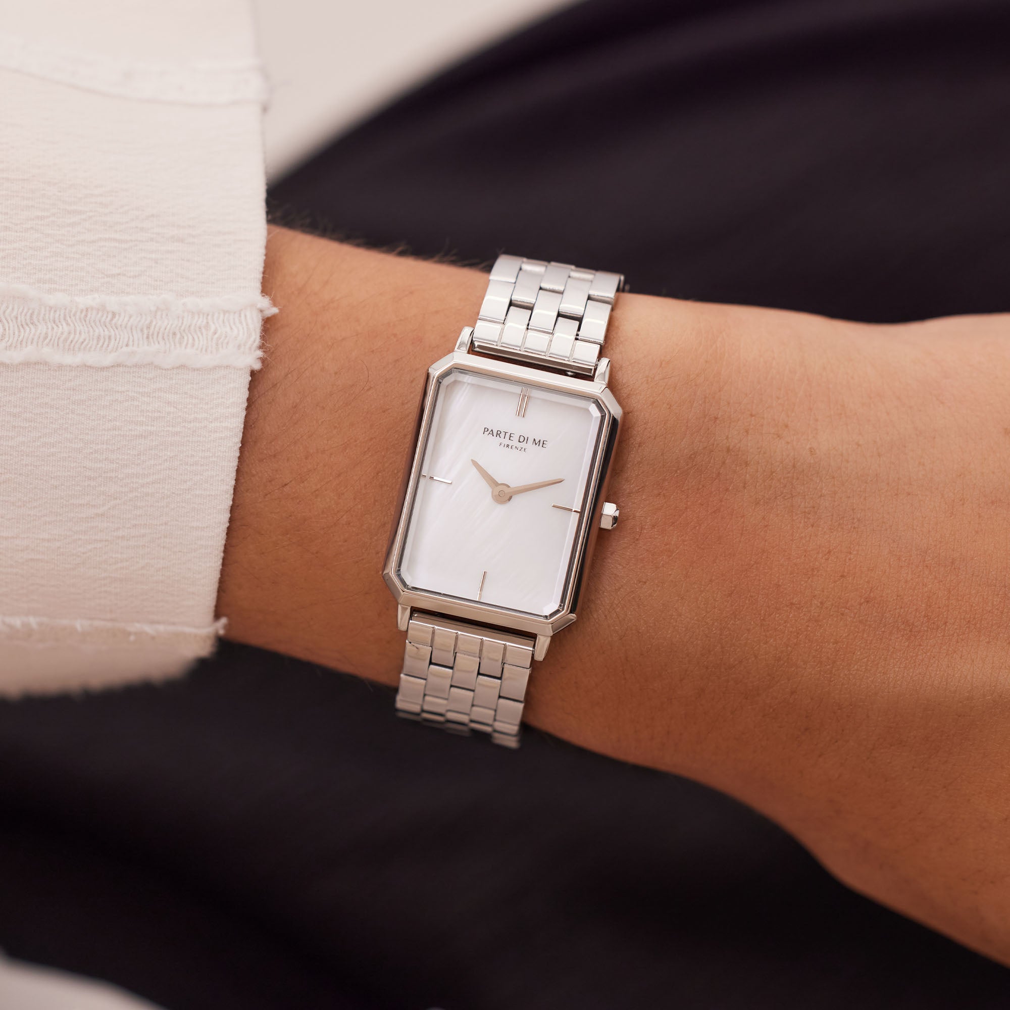 Parte Di Me Orologio Rechthoekig Women'sWatch Silver-coloured and Pearlmoer PDM09006