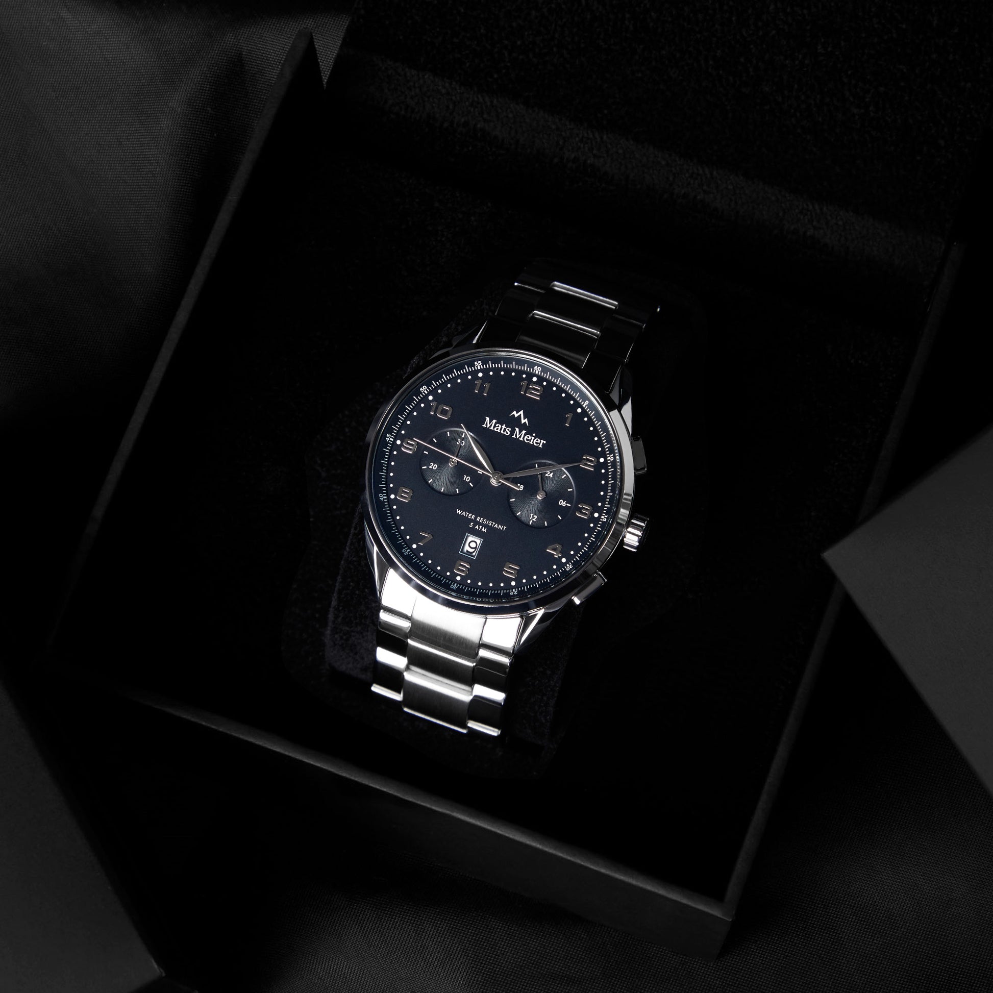 Mats Meier Mont Vélan Chrono Black/Silver Coloured Watch MM10004