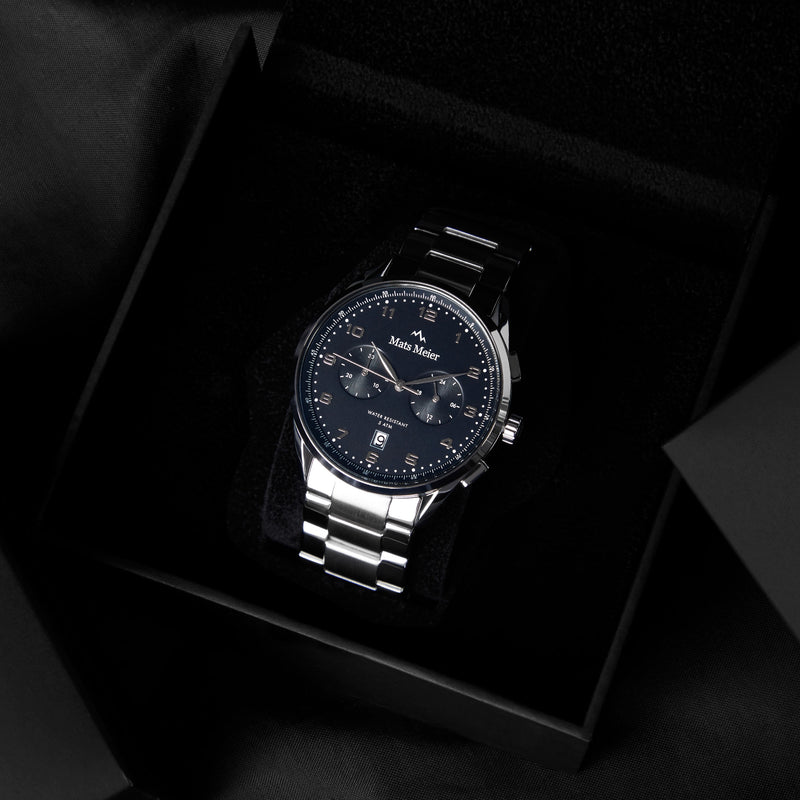 Mats Meier Mont Vélan Chrono Black/Silver Coloured Watch MM10004-zoom-