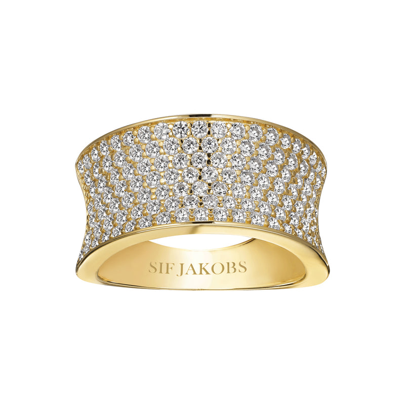 Sif Jakobs Felline 18 karat gold plated Ring SJ-R2393-CZ-YG-58-zoom-