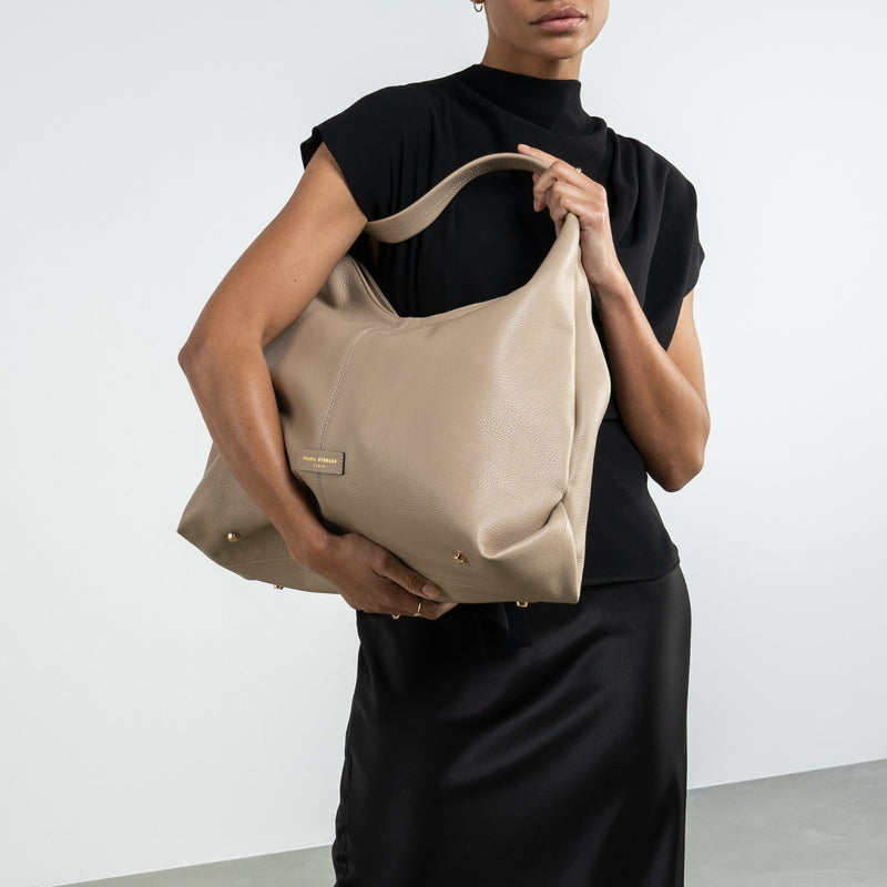 Isabel Bernard Honoré Grace taupe calfskin leather shoulder bag IB25093-078-zoom-