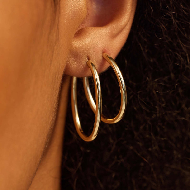 Beloro Jewels La Rinascente Evelina 9 carat gold Hoop Earrings BO360054-zoom-