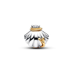 Pandora Disney Gold Plated 0.012 ct TW Lab-Grown Diamond Disney Princesses Ariel Shell Two-Tone Charm 764403C01