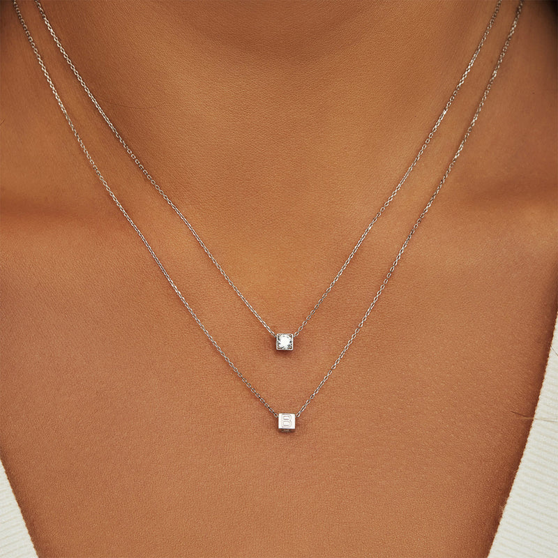 Isabel Bernard Saint Germain Felie 14 Carat Whitegold cube Charm IB350051-zoom-