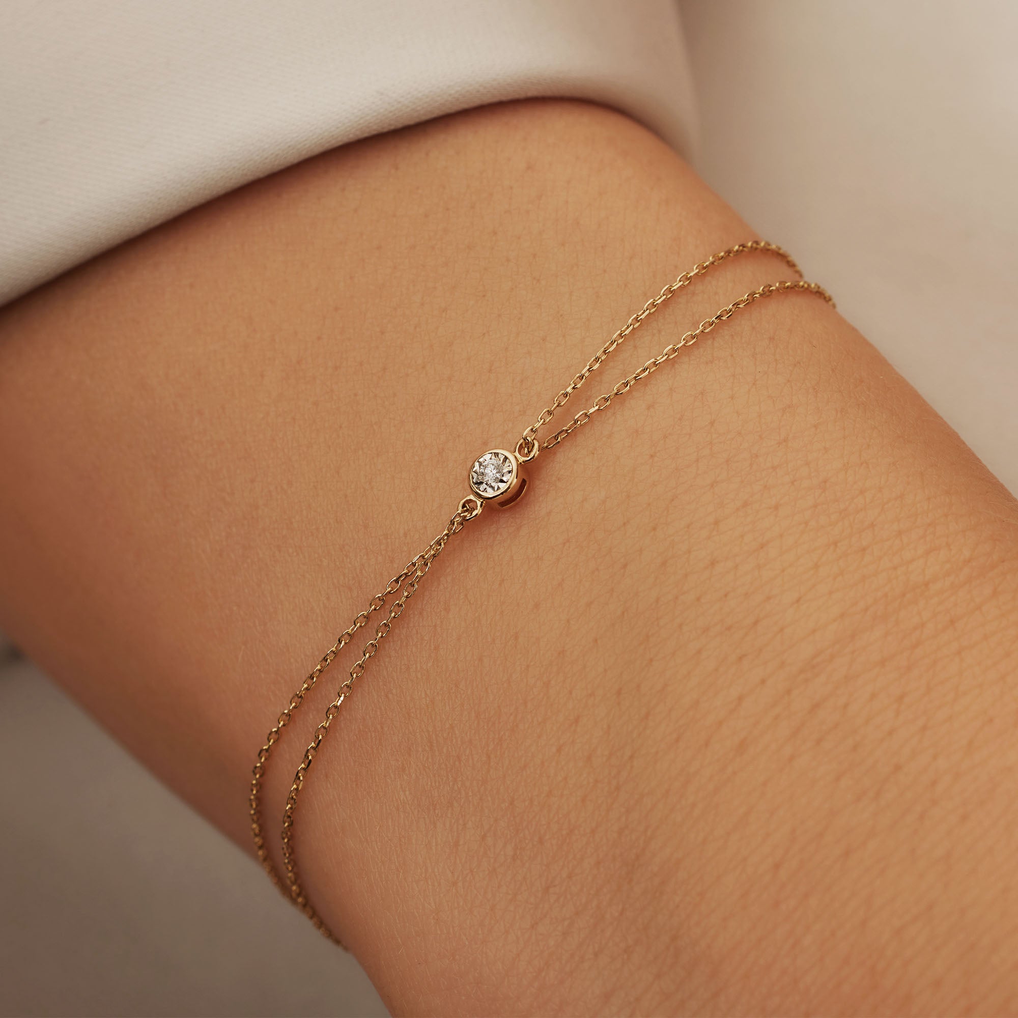 Isabel Bernard De La Paix Inaya 14 Carat Golden Bracelet | diamond 0.02 ct | IBD320011