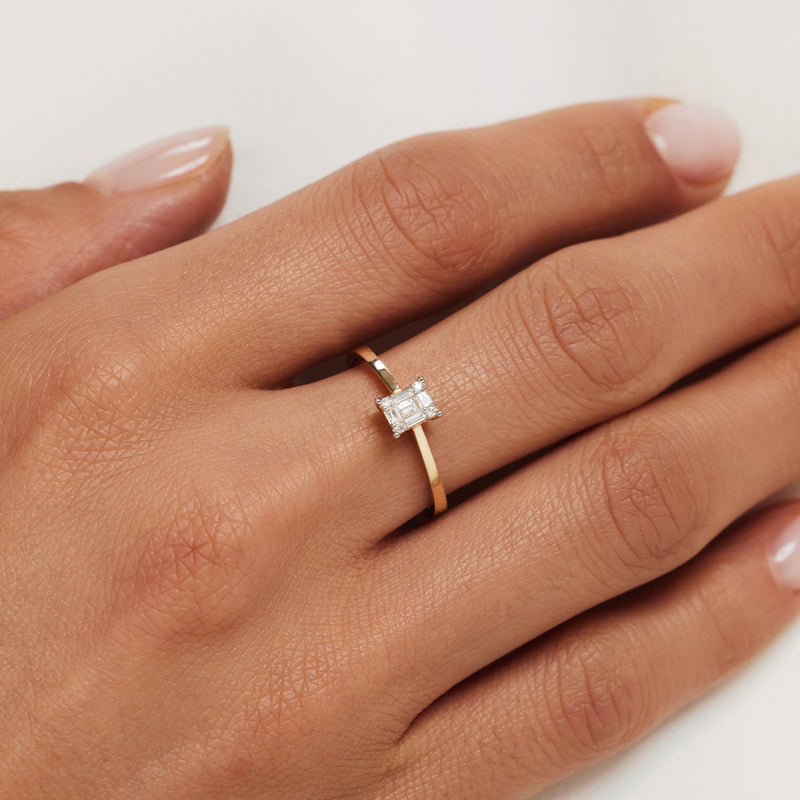 Isabel Bernard De la Paix Maxime 14 Carat Gold Ring | diamond 0.10 ct | IBD330022-60-zoom-