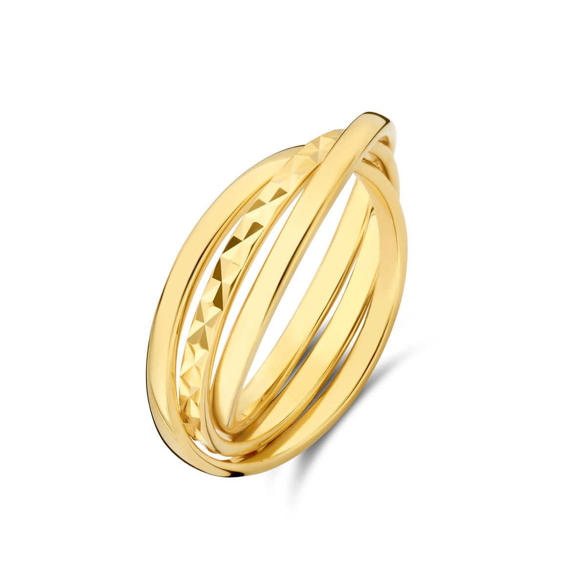 Parte di Me Ponte Vecchio Lucilla 925 Sterling Silver Gold Plated Ring with Diamond Cut PDM33072-52