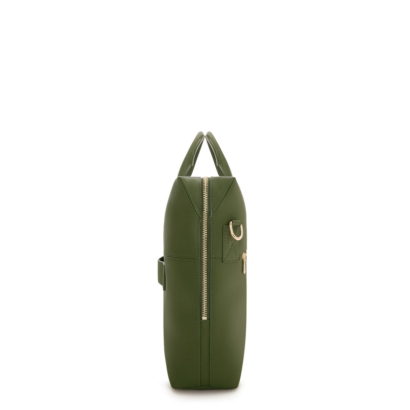Isabel Bernard Honoré Anique Green Calfskin Handbag IB25061-zoom-