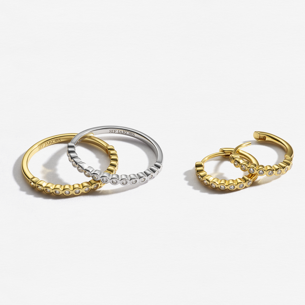 Sif Jakobs Gold Plated Sarzana Ring SJ-R2750-CZ-YG-50