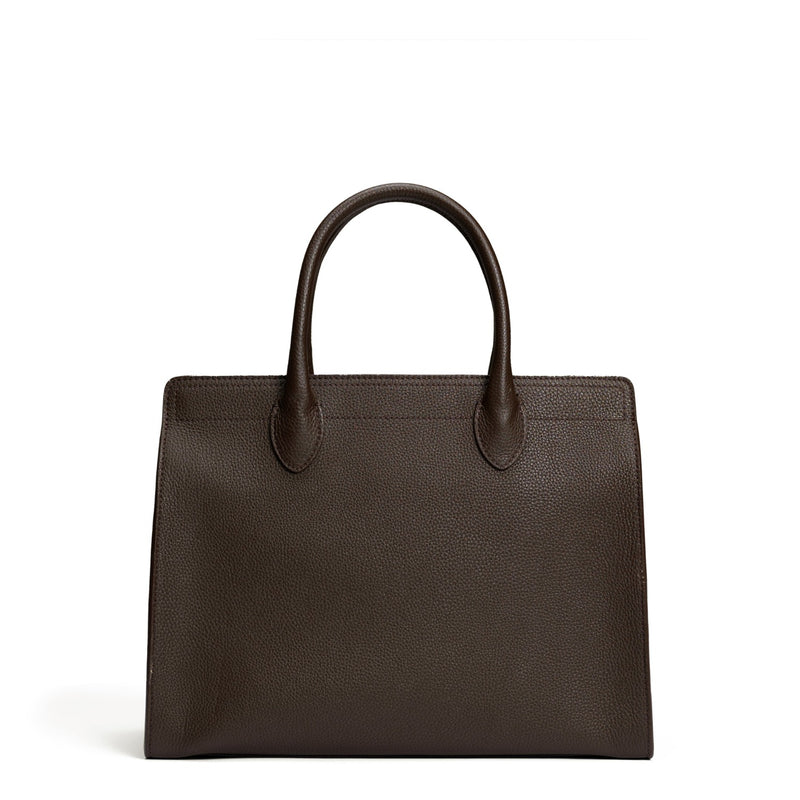 Isabel Bernard Honoré Nadine dark brown calfskin leather handbag with 13 inch laptop compartment IB25110-031-13-zoom-