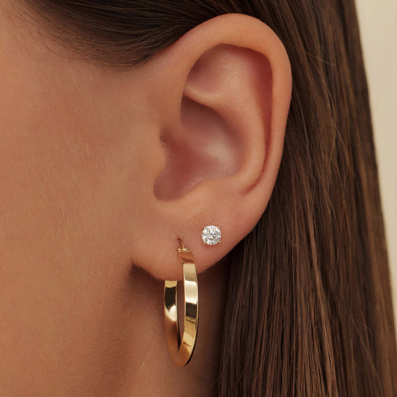 Isabel Bernard Rivoli Maryn 14 Carat Golden Hoop Earrings IB360187-zoom-