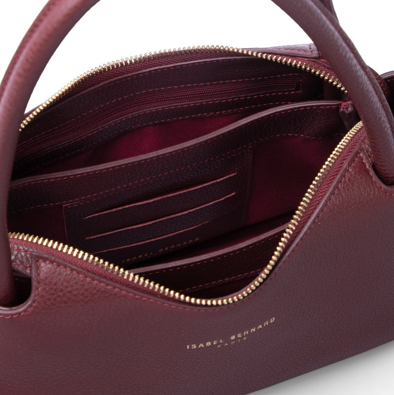 Isabel Bernard Honoré Eve Burgundy Calfskin Leather handbag IB21133-052-zoom-
