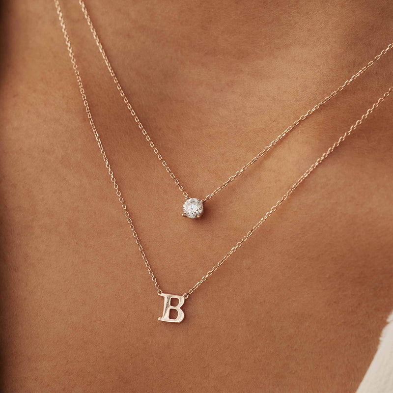 Isabel Bernard La Concorde Chloé 14 Carat Rosegold Initial Necklace IB340062-A-zoom-