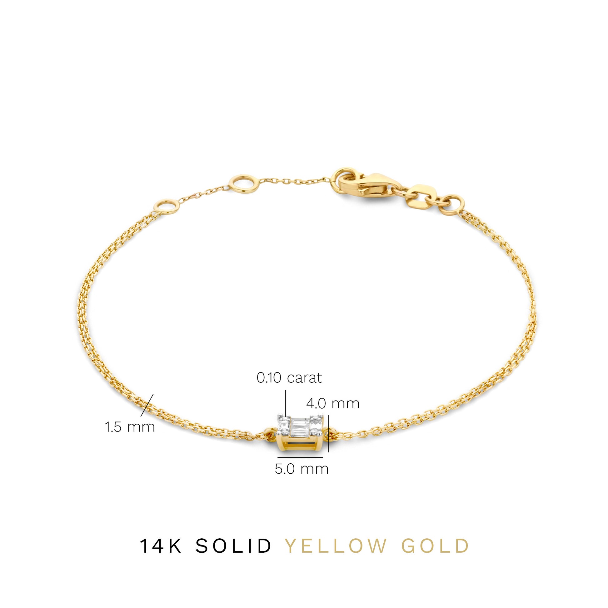Isabel Bernard De la Paix Maxime 14 Carat Golden Bracelet | diamond 0.10 ct | IBD320009