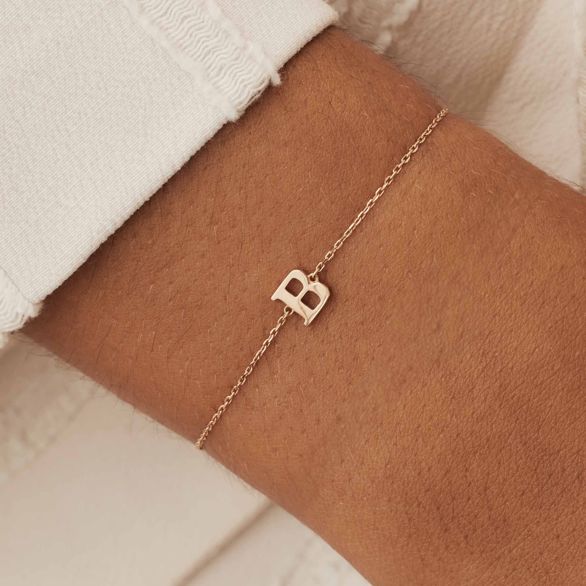 Isabel Bernard La Concorde Rachel 14 Carat Rosegold Initial Bracelet IB320042-Z