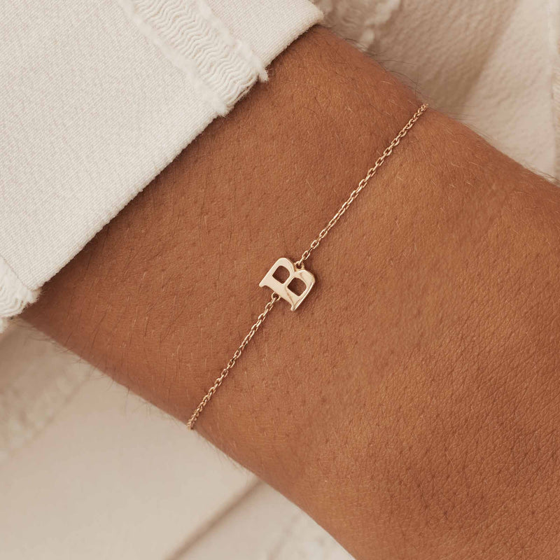 Isabel Bernard La Concorde Rachel 14 Carat Rosegold Initial Bracelet IB320042-Z-zoom-