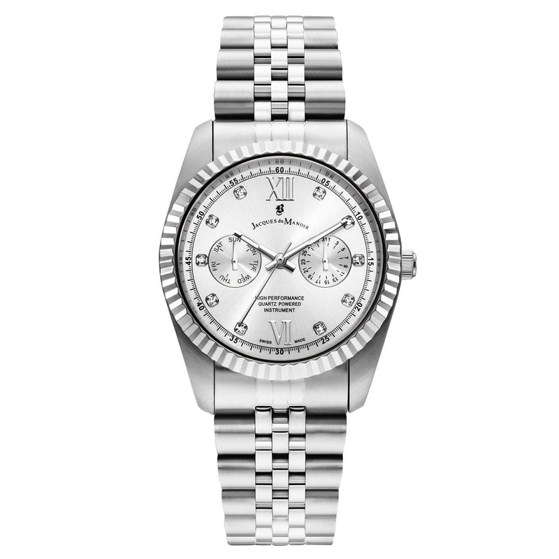 Jacques du Manoir Inspiration Multifunction Silver-Coloured Stainless Steel Unisex Watch JWN06101-zoom-