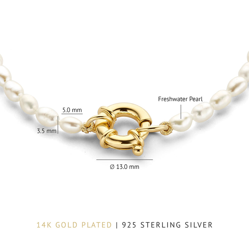 Parte Di Me Brioso Cortona Bella 925 sterling Silver gold plated Pearl Bracelet PDM32070-zoom-