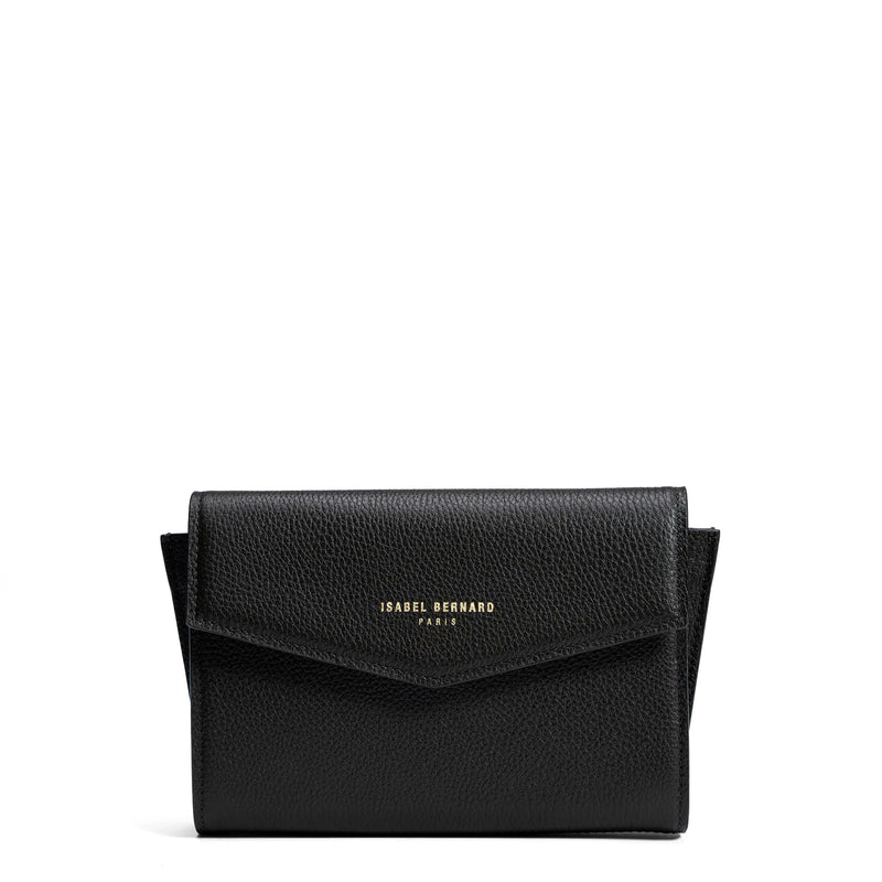 Isabel Bernard Honoré Lina Black Clutch With Detachable Shoulder Chain IB21135-001-zoom-