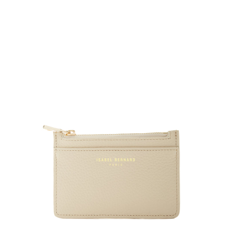 Isabel Bernard Honoré Aveline crème Leather Card Holder made of Calfskin IB27021-zoom-