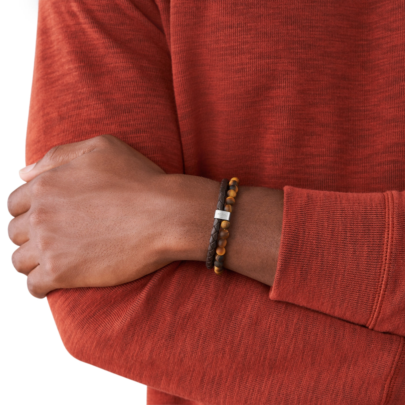 Fossil Vintage Bruine Armband JF03118040 (Lengte: 18.00 - 19.50 cm)