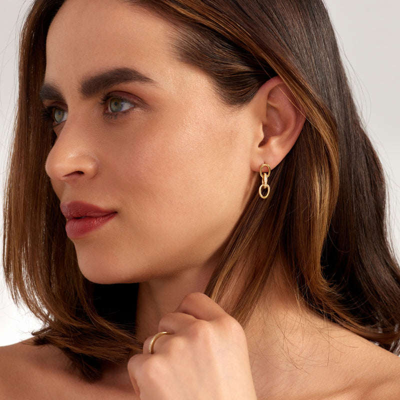 Parte Di Me Bibbiena Poppi Clara 925 Sterling Silver Gold Plated Drop Earrings PDM36192-zoom-