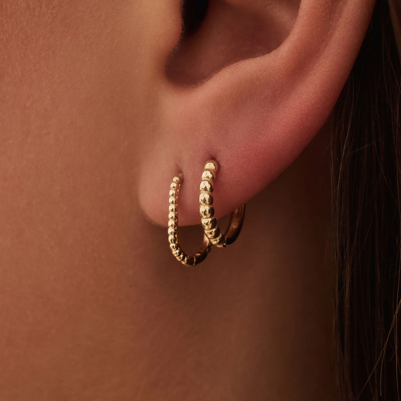 Beloro Jewels La Rinascente Elena 9 karat gold hoop earrings (9.5 mm) BO360071-zoom-