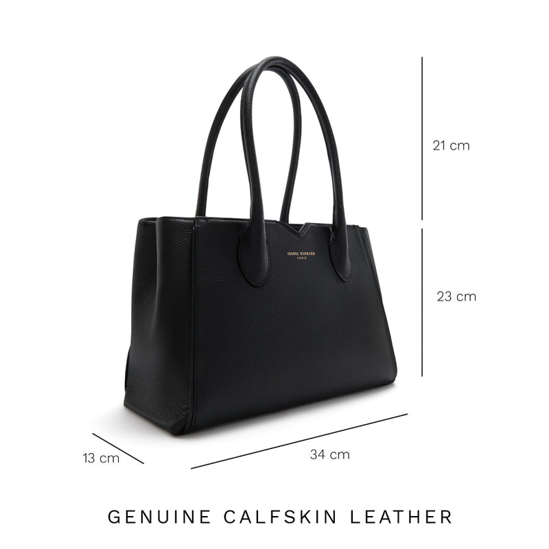 Isabel Bernard Honoré Cloe Midi Black Calfskin Leather Handbag IB25082-001-zoom-