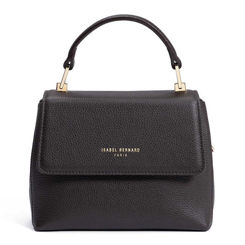 Isabel Bernard Femme Forte Heline Brown Calfskin Leather Handbag IB21130-zoom-