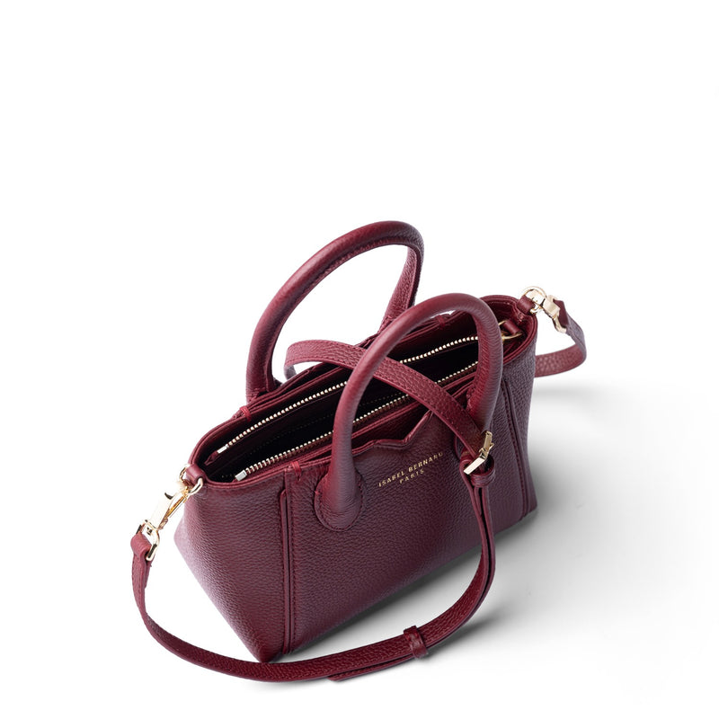 Isabel Bernard Honoré Cloe Mini Bordeaux Calfskin Leather Handbag IB21124-052-zoom-