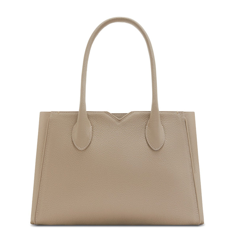Isabel Bernard Honoré Cloe Midi Taupe Kalfsleren Handtas IB25082-078-zoom-