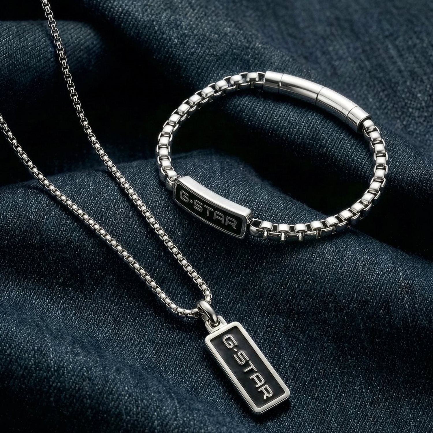 G-Star Floatcore Silver Box Chain Bracelet GSJ.100.02