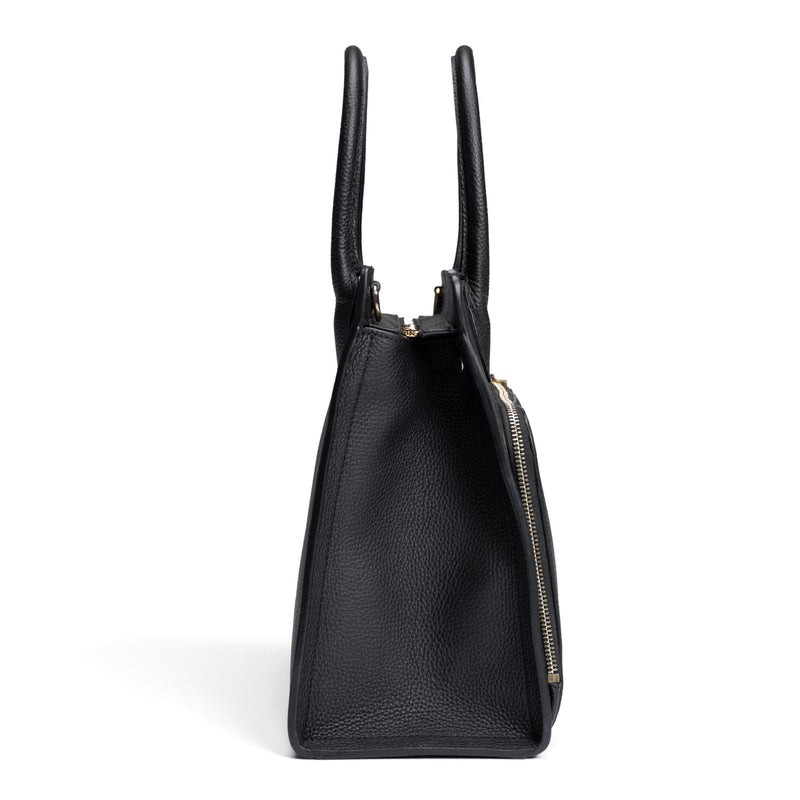 Isabel Bernard Honoré Nadine black calfskin leather handbag with 13 inch laptop compartment IB25110-001-13-zoom-