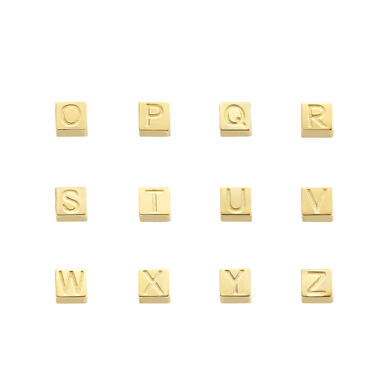 Isabel Bernard Le Carré Felie 14 Carat Golden Initial Charm cube IB340043-zoom-