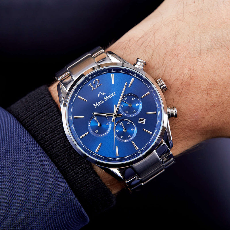 Mats Meier Grand Cornier Chrono Blue/Silver Coloured Watch MM00108-zoom-