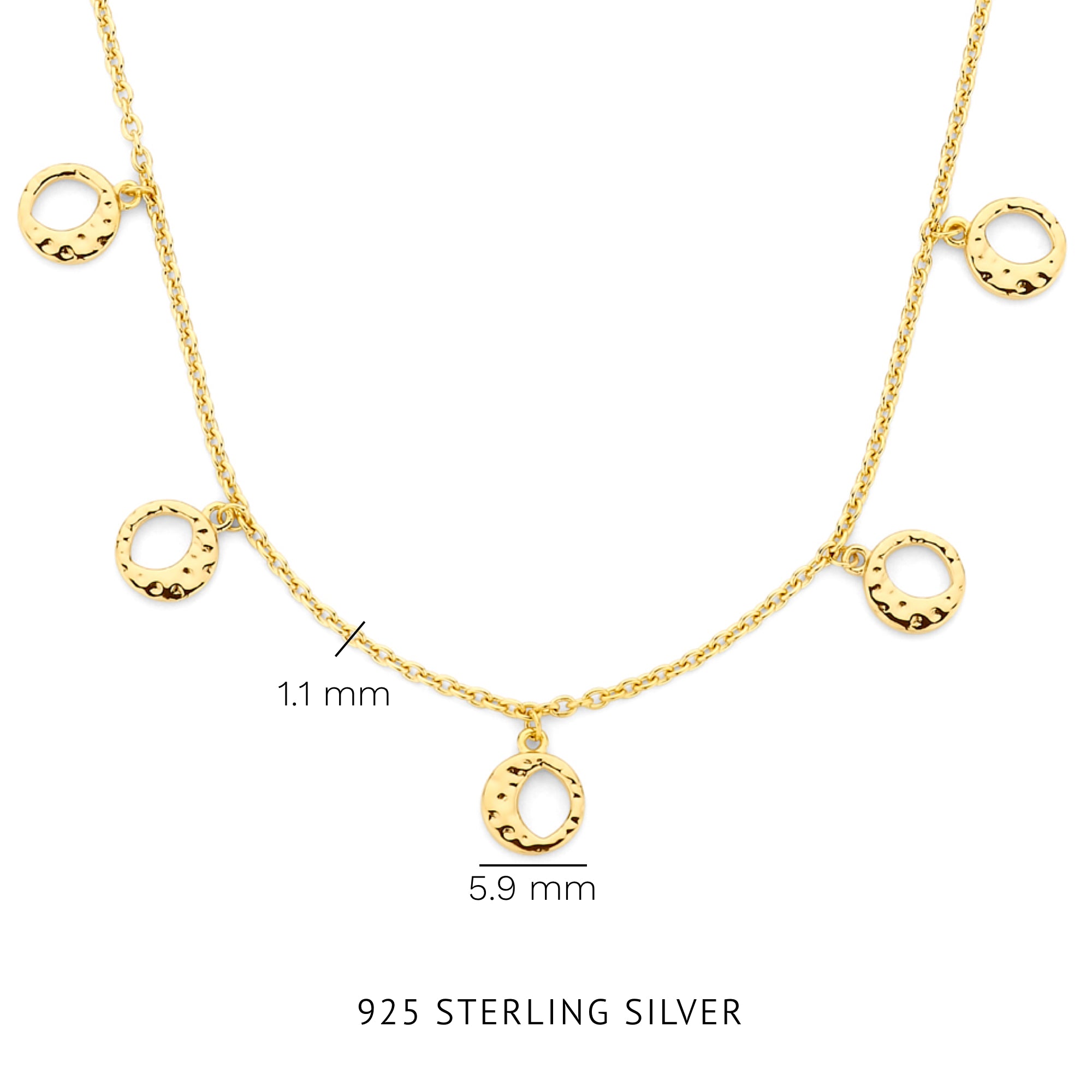 Violet Hamden Luna 925 Sterling Silver Gold Plated Necklace VH340034