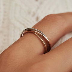 Isabel Bernard Tricolore Maeva 14 Karaat Gouden Ring Met Drie Kleuren Goud IB330039-50
