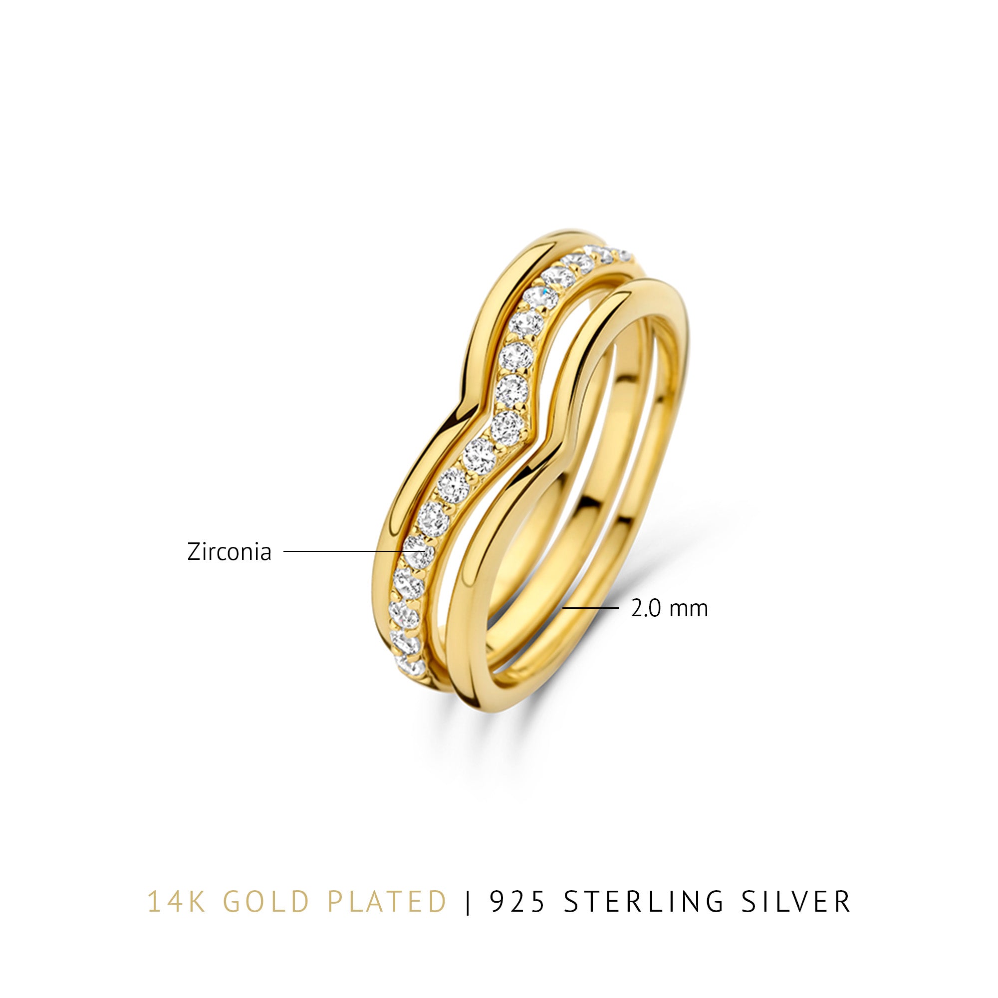 Parte Di Me Santa Maria della Base 925 sterling zilveren gold plated ringen PDM33034-58