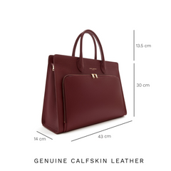 Isabel Bernard Honoré Nadine Bordeaux Calfskin Leather Handbag IB25080