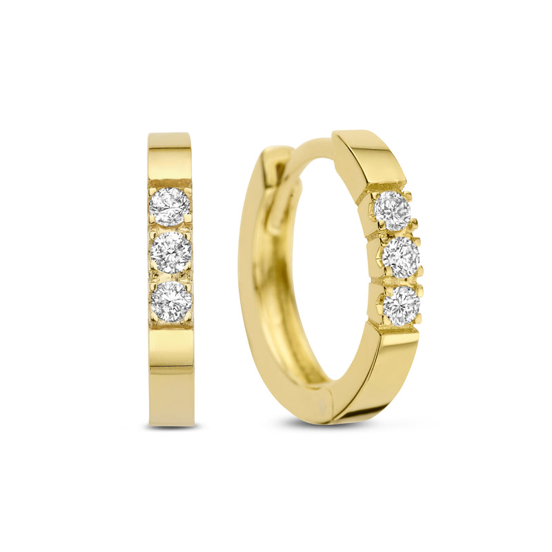 Isabel Bernard De la Paix Madeline 14 Carat Golden Hoop Earrings | diamond 0.15 ct | IBD360018-zoom-
