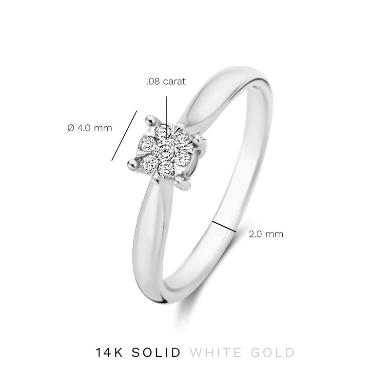 Isabel Bernard De la Paix Hanaé 14 Carat Whitegold Ring | diamond 0.08 ct | IBD330009-50-zoom-
