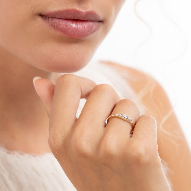 Isabel Bernard Rivoli Esme 14 Karat Gold Stacking Ring With Zirconia Stones IB330110-52-zoom-