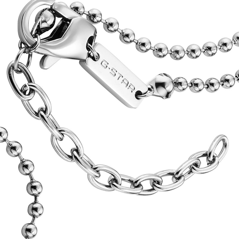 G-STAR D-Tag Silver-Tone Box Chain Necklace GSJ.102.02-zoom-