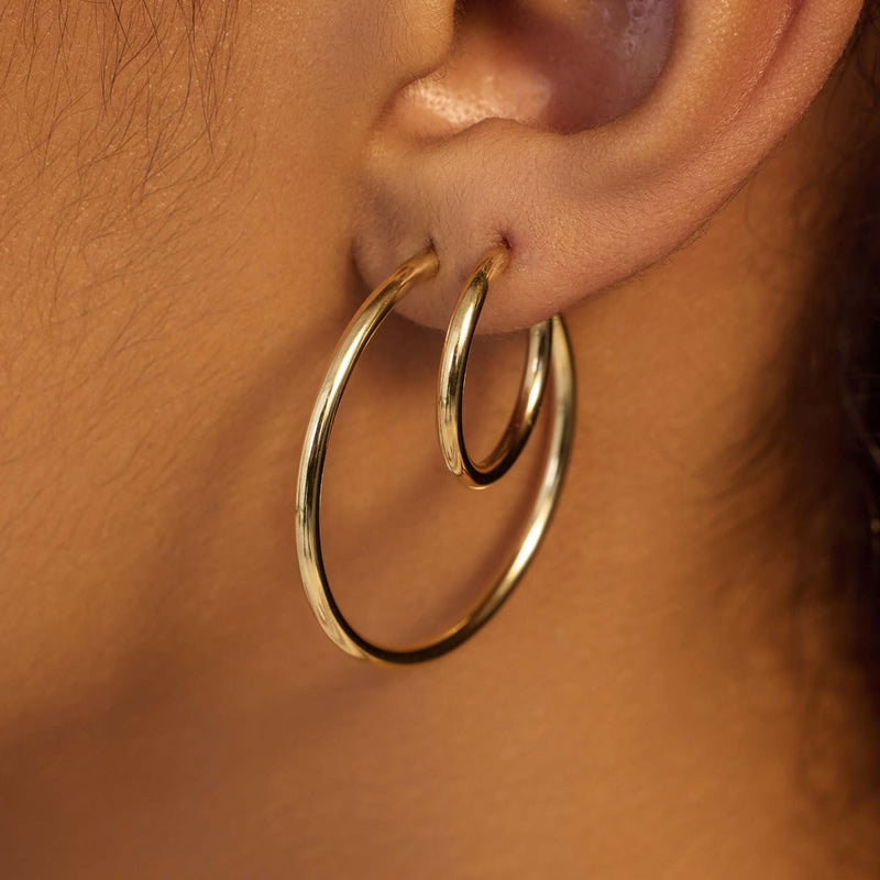 Beloro Jewels La Rinascente Constanza 9 carat gold Hoop Earrings BO360049-zoom-
