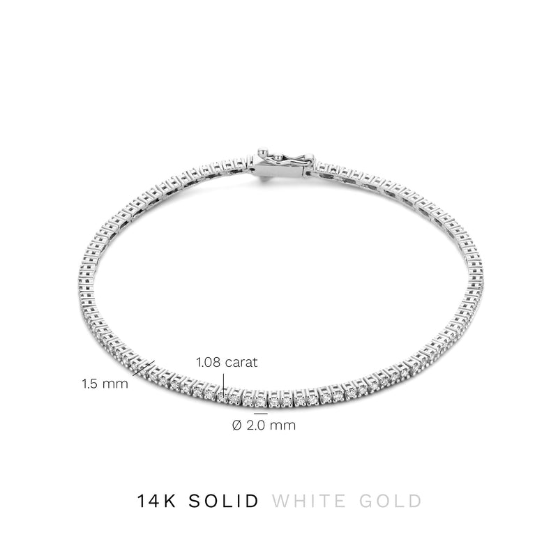Isabel Bernard De la Paix Madeline 14 Carat Whitegold Tennis Bracelet | diamond 1.08 ct | IBD320006-zoom-