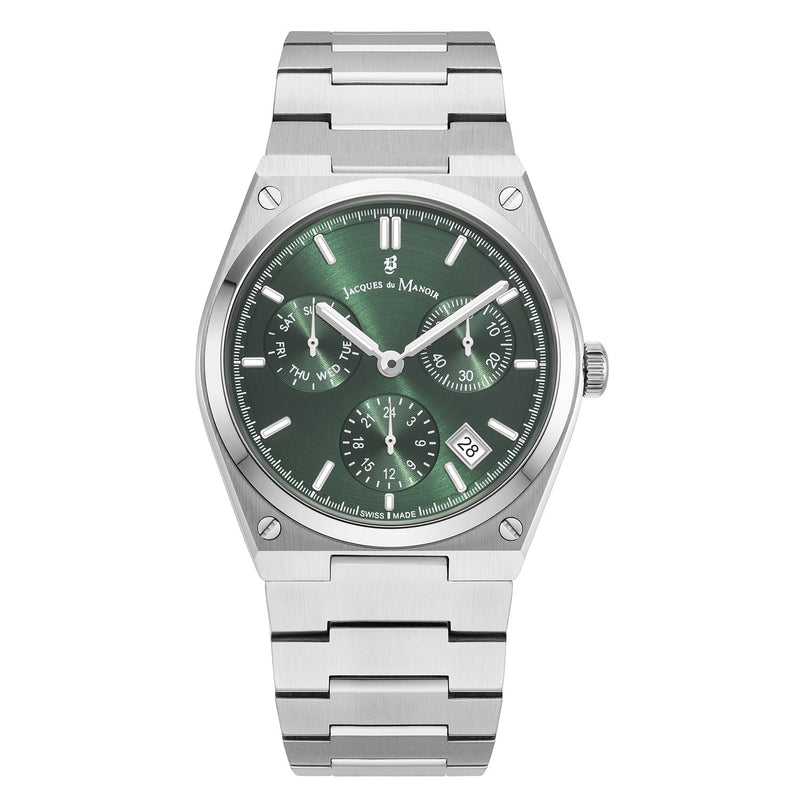 Jacques du Manoir Horizon Gents Multifunction Silver-Coloured Stainless Steel Men's Watch JWN05702-zoom-