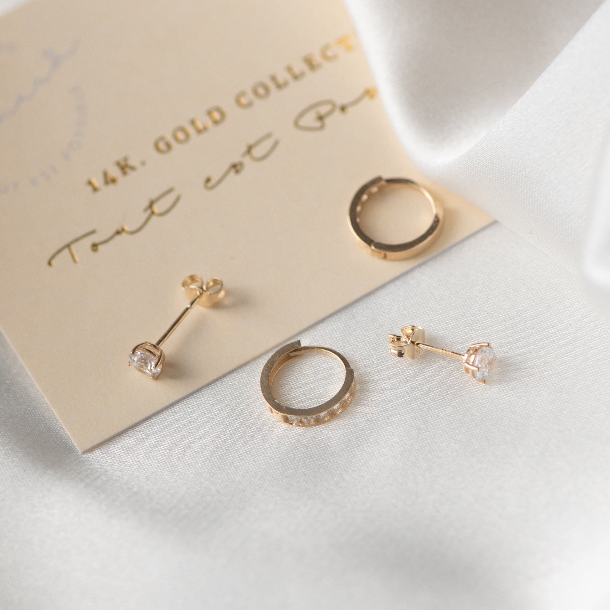 Isabel Bernard Cadeau d'Isabel 14 Carat Golden Earparty giftset IB90054